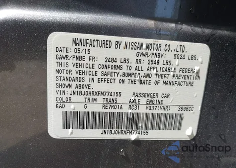 2015 Infiniti Qx50 Journey z USA, uszkodzony, nr VIN JN1BJ0HRXFM774155